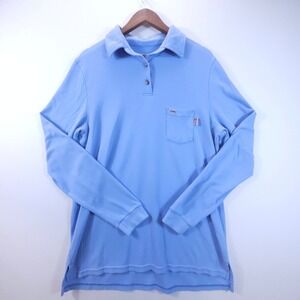 Tyndale FR Polo Mens XL Blue Flame Resistant Workwear Long Sleeve HRC 2 USA